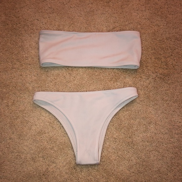 Zaful Other - Zaful White Bandeau Bikini